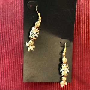 Pearl and stone earrings